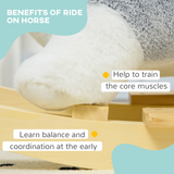 HOMCOM Husky-Shaped Baby Rocking Horse with Seatbelt and Sounds – Plush Rocker for Ages 18-36 Months