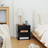 HOMCOM Set of 2 Floating Wall-Mounted Bedside Tables with Drawer – Space-Saving Bedroom Storage, Black