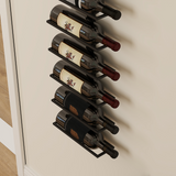 HOMCOM Wall Mounted Wine Rack for 10 Bottles – 10-Tier Powder Coated Steel Horizontal Storage, Black