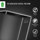 HOMCOM 2 x 15L Dual Compartment Pedal Bin for Recycling & Waste – Stainless Steel Kitchen Bin, Black