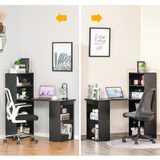 HOMCOM Computer Desk with 6 Shelves and Cubbies – Space-Saving Home Office Workstation, 120cm, Black