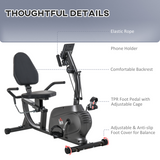 HOMCOM Recumbent Exercise Bike with 8 Magnetic Resistance Levels, LCD Monitor & Tablet Holder – Home Cardio Cycling