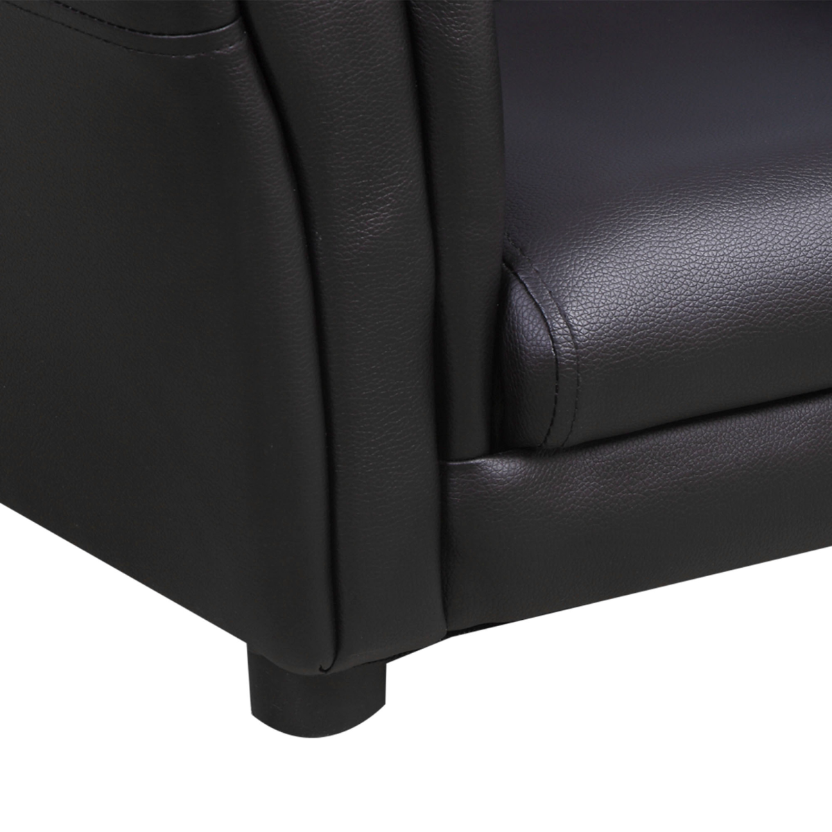 HOMCOM Kids Sofa Chair and Footstool Set – 2-Piece Armchair for Bedroom or Playroom, Ages 18-36 Months, Black