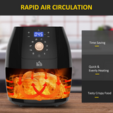 HOMCOM 5.5L Air Fryer 1700W with Digital Display & Adjustable Temperature – 8 Cooking Programmes