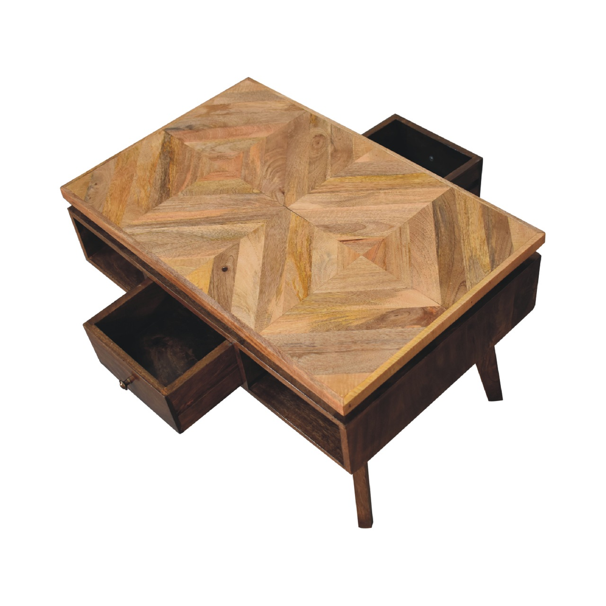 Artisan Furniture Solid Wood Coffee Table with 1 Drawer, Granary Royale Top & Nordic Legs – Classic Grey