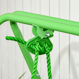 Outsunny Nursery Swing with Safety Seat Belt and Back Support, Powder-Coated Steel – Indoor & Outdoor, Green