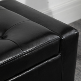 HOMCOM Deluxe Tufted PU Leather Storage Ottoman Bench with Hidden Storage – Footrest and End-of-Bed Seat