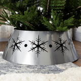 HOMCOM Christmas Tree Base Cover with Hollow Snowflake Patterns – Festive Tree Stand Skirt, Silver