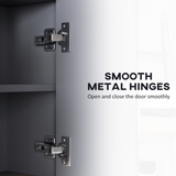 HOMCOM Wall-Mounted Bathroom Mirror Cabinet with Eight Compartments and Shelves, Grey