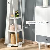 360° Swivel Lockable Jewellery Cabinet with Full Length Mirror & Back Shelves – Bedroom Storage