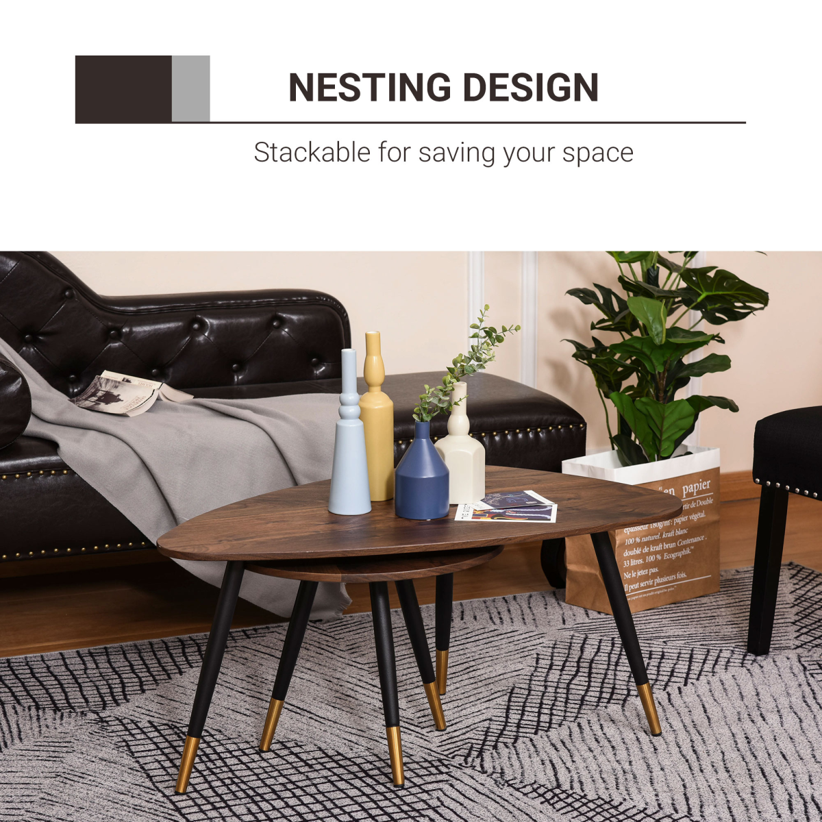 Nesting Coffee Tables side view