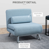 Dimension diagram of the HOMCOM single folding sofa bed chair