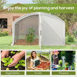 Outsunny 4 x 3 x 2m Polytunnel Greenhouse with Hinged Door & UV PE Cover – Galvanised Steel Frame, White
