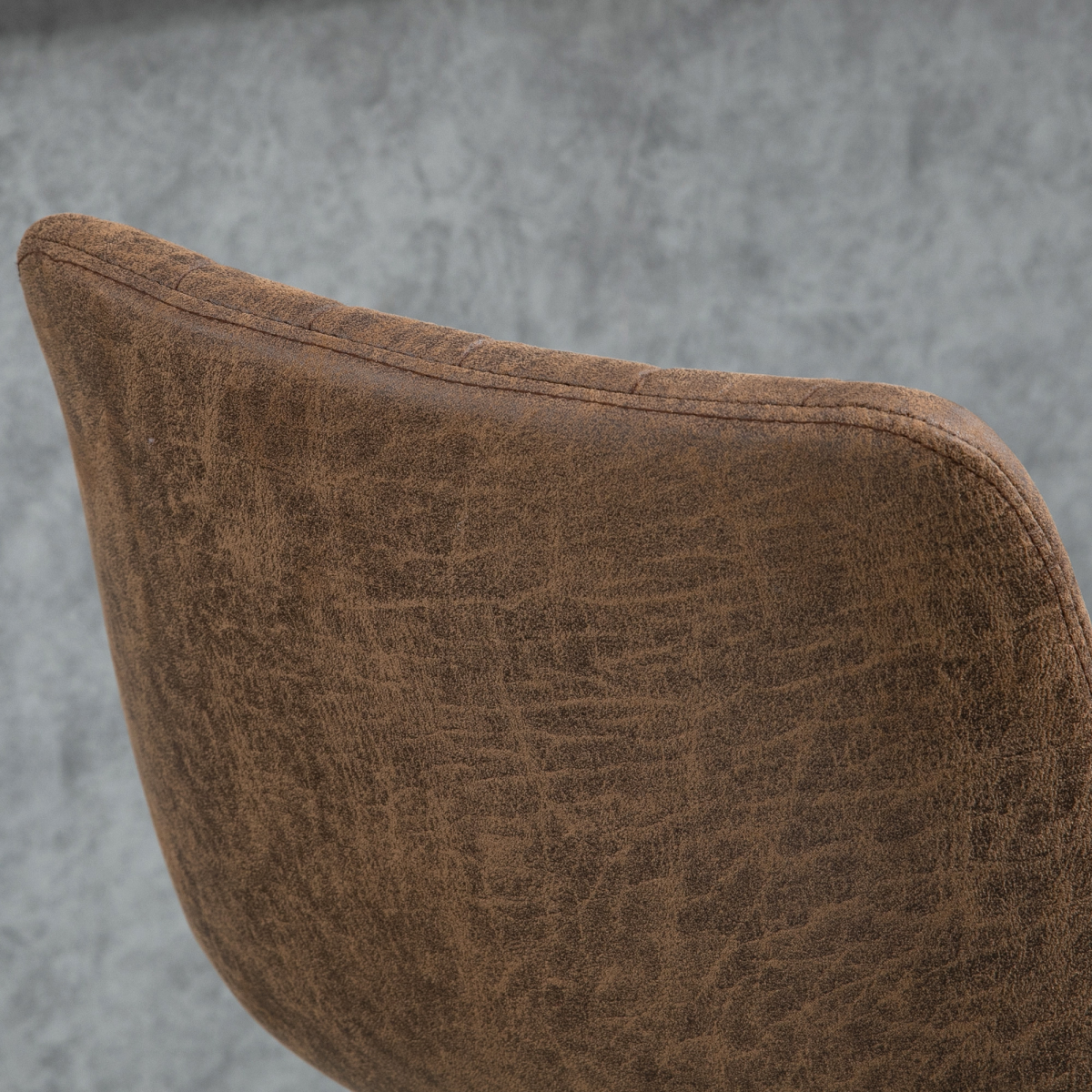 HOMCOM Microfibre Retro Tub Bar Stools, Set of 2 with Metal Frame & Integrated Footrest, Brown