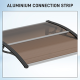 Outsunny Curved Polycarbonate Door & Window Canopy Awning, UV and Water Resistant – Brown
