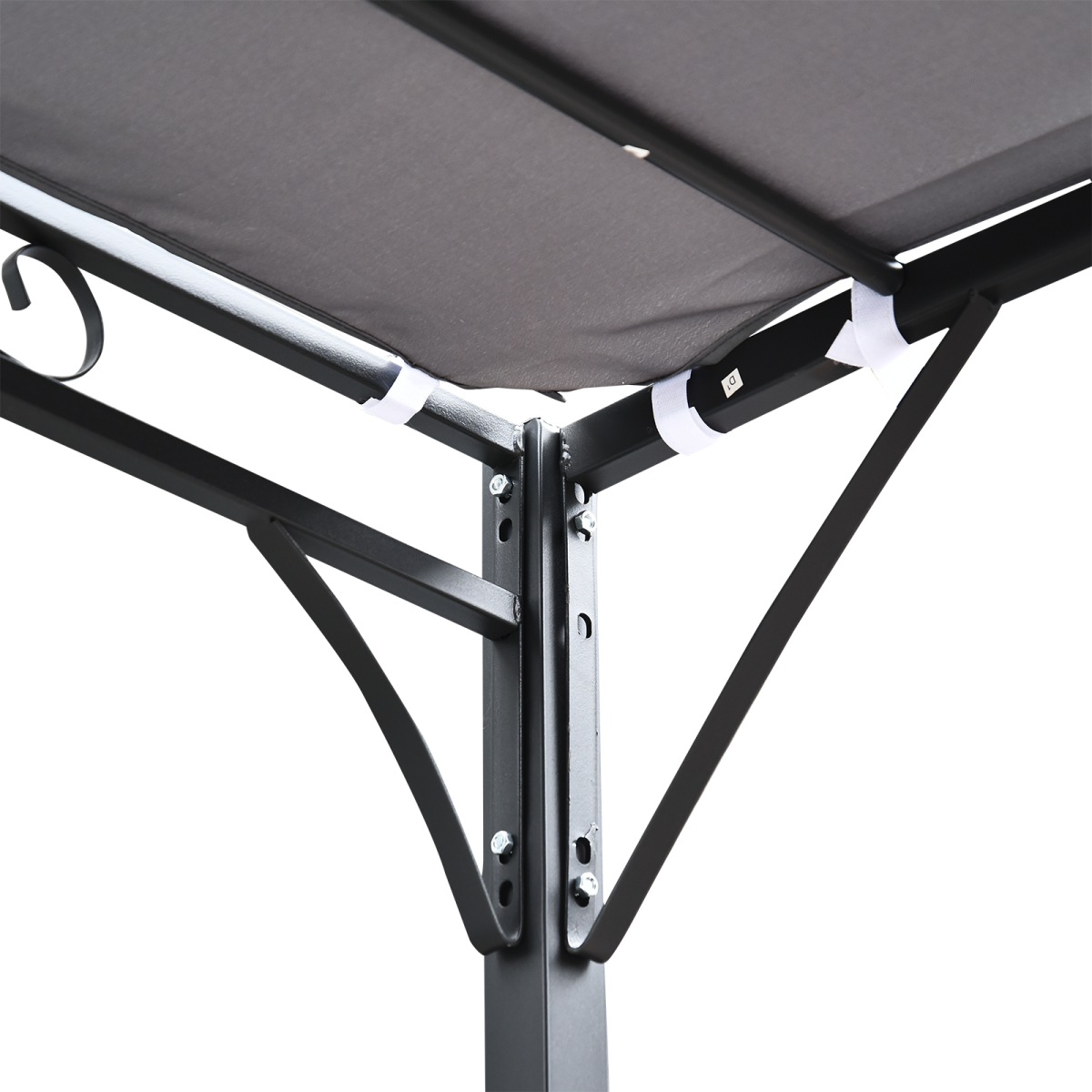 Outsunny 3x3m Freestanding Pergola-Style Metal Canopy with Polyester Roof – Garden Shade Shelter, Grey