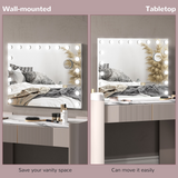 HOMCOM Hollywood Vanity Mirror with Lights, 10X Magnifying, USB Port, White