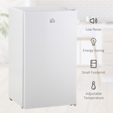 HOMCOM 91L Freestanding Under Counter Fridge with Chiller Box & Reversible Door – Kitchen, Office & Bar, White