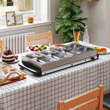HOMCOM Electric Food Warmer with 5 Trays and Lids, 9.2L Buffet Server – Adjustable 58-85°C, Silver