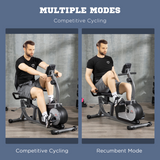 HOMCOM Semi-Recumbent Exercise Bike with LCD Display & Quiet 8-Level Magnetic Resistance – Adjustable Seat, Grey