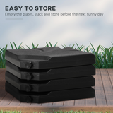 Outsunny 4-Pack Banana Parasol Base Weights, Fillable with Water or Sand – HDPE Cross Base Plates