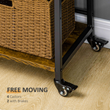 HOMCOM 3-Tier Printer Stand and Utility Cart with Adjustable Shelves – Rolling Storage Trolley