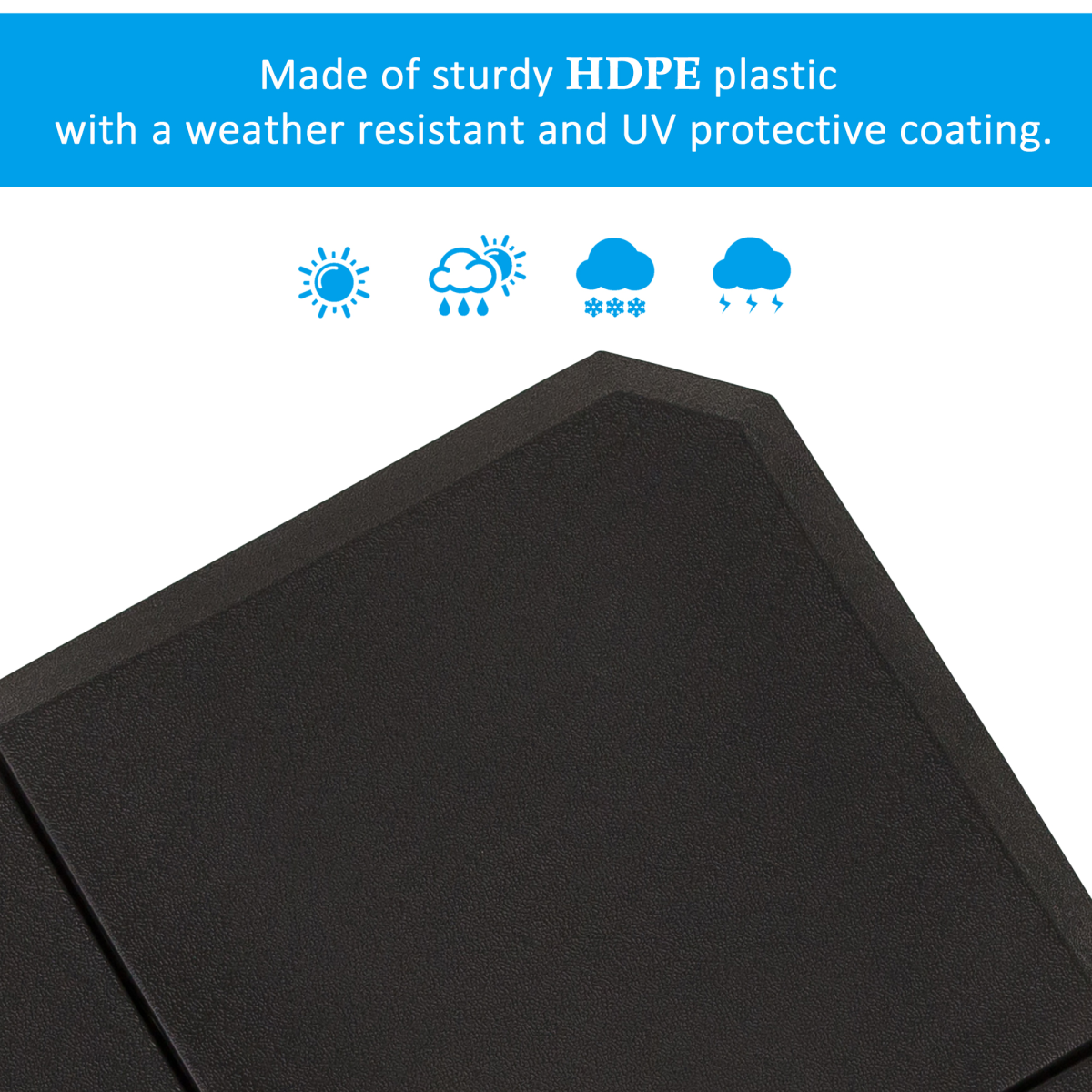 Outsunny HD Polyethylene Parasol Base – Four-Piece Sand or Water Fillable Cross Base, Black