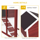 Pawhut 122cm Wooden Rabbit Hutch with Ramp and Slide-Out Tray – Fir Wood Small Animal House