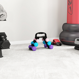 SPORTNOW Dumbbell Set with Storage Rack, 12kg Total (2 x 1kg, 2 x 2kg, 2 x 3kg) – Home Gym Hand Weights, Pink
