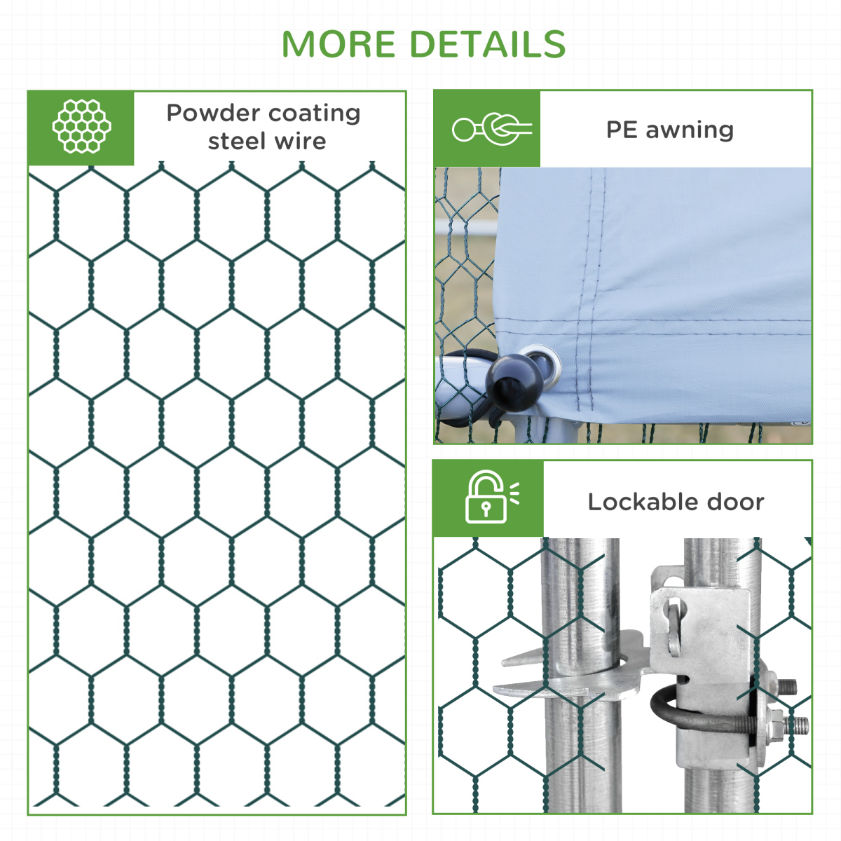 PawHut Walk-In Chicken Run with Galvanised Frame & Cover, 3 x 4 x 2m – Large Chicken Coop for 8–12 Chickens