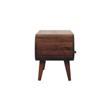 Artisan Furniture California Walnut Circular TV Stand – Solid Mango Wood, 2 Drawers & Open Slot, Brown