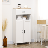 HOMCOM Kitchen Cupboard Storage Cabinet with Drawer, Open Appliance Space & Countertop – White
