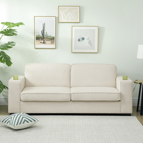 HOMCOM Corduroy Sofa dimensions diagram
