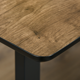 Extendable 6-Seater Dining Table with Wood-Effect Top & Metal Frame – Modern Industrial Style