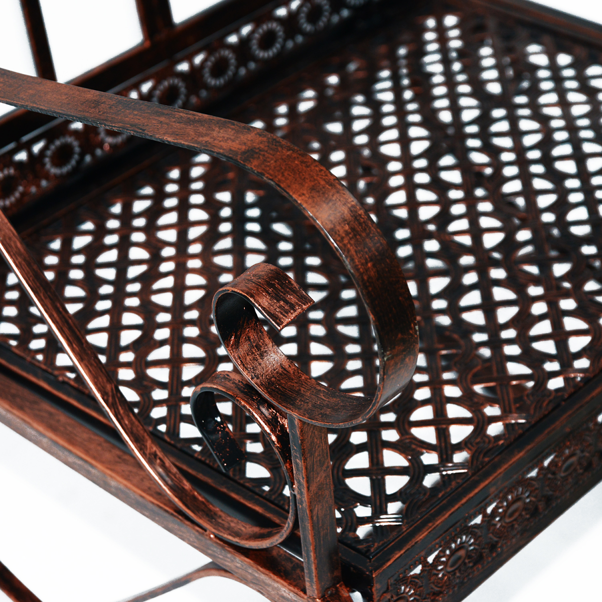 Outsunny Metal Rocking Chair with Armrests & Extra-Wide Seat – Garden Porch Rocker, Bronze Finish