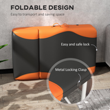 HOMCOM Portable Folding Massage Table with Face Rest & Carry Bag – Lightweight Aluminium, Orange