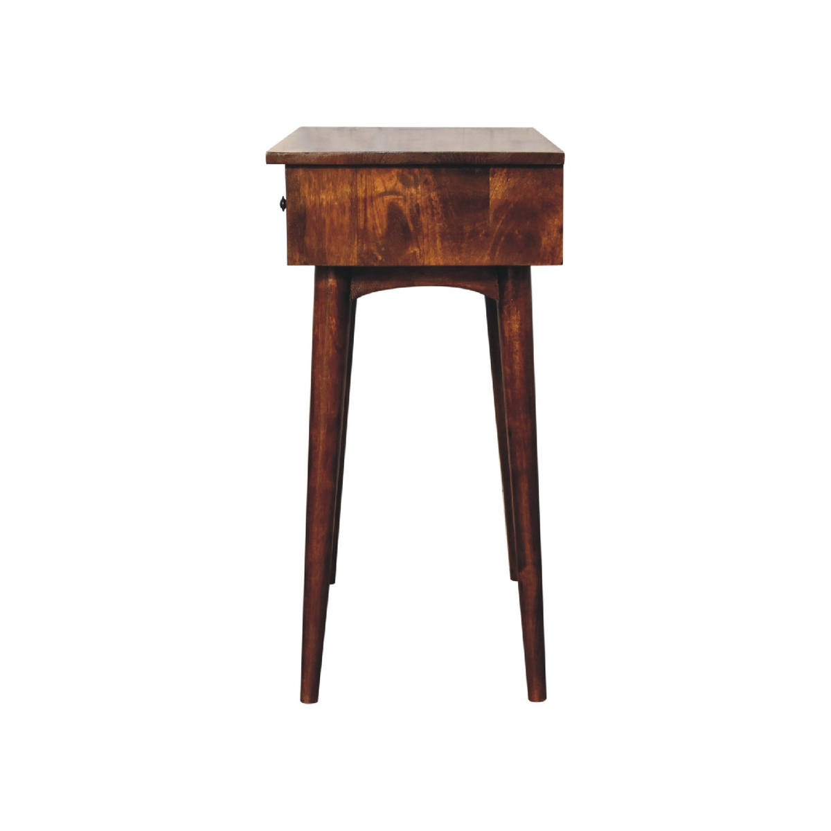 Artisan Furniture Solid Mango Wood Chestnut Hallway Console Table with 2 Drawers, Dark Brown