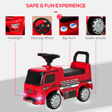 HOMCOM 3-in-1 Kids Ride-On Mercedes Truck with Under-Seat Storage – Push Along Walker for 12-36 Months, Red
