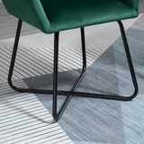 HOMCOM Velvet-Feel Accent Chair with Metal Base, Green