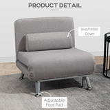 HOMCOM chair bed dimensions diagram