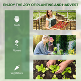 Outsunny Raised Garden Bed Planter with Greenhouse Cover, Steel Base & Roll-up Windows – 70 x 70 cm