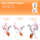 HOMCOM 2-in-1 Foldable Upright & Recumbent Exercise Bike, 8 Resistance Levels & Pulse Sensor – Home Cardio