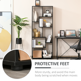 HOMCOM 178cm 8-Shelf Bookcase with Melamine Surface and Anti-Tipping Design – Multipurpose Storage, Black