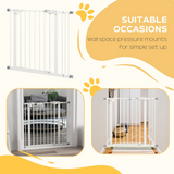 PawHut Adjustable Safety Gate with 1 Extension and 4 Screws – Pet Gate for Doors and Stairs, White