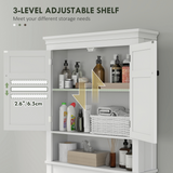 HOMCOM 3-Tier Over Toilet & Washing Machine Storage Unit – Freestanding Bathroom and Laundry Shelf