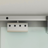 HOMCOM Tempered Frosted Glass Sliding Barn Door Kit with Aluminium Rail – Space-Saving Door for Bathrooms