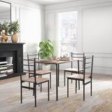 HOMCOM 5 Piece Space Saving Dining Table and 4 Chairs Set – Industrial Style Kitchen Dining Furniture