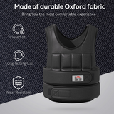 HOMCOM 10kg Adjustable Weight Vest with 38 Removable Weight Bags – Running & Gym Training Vest, Black