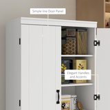 HOMCOM 4-Door Kitchen Storage Cabinet with Adjustable Shelves – White