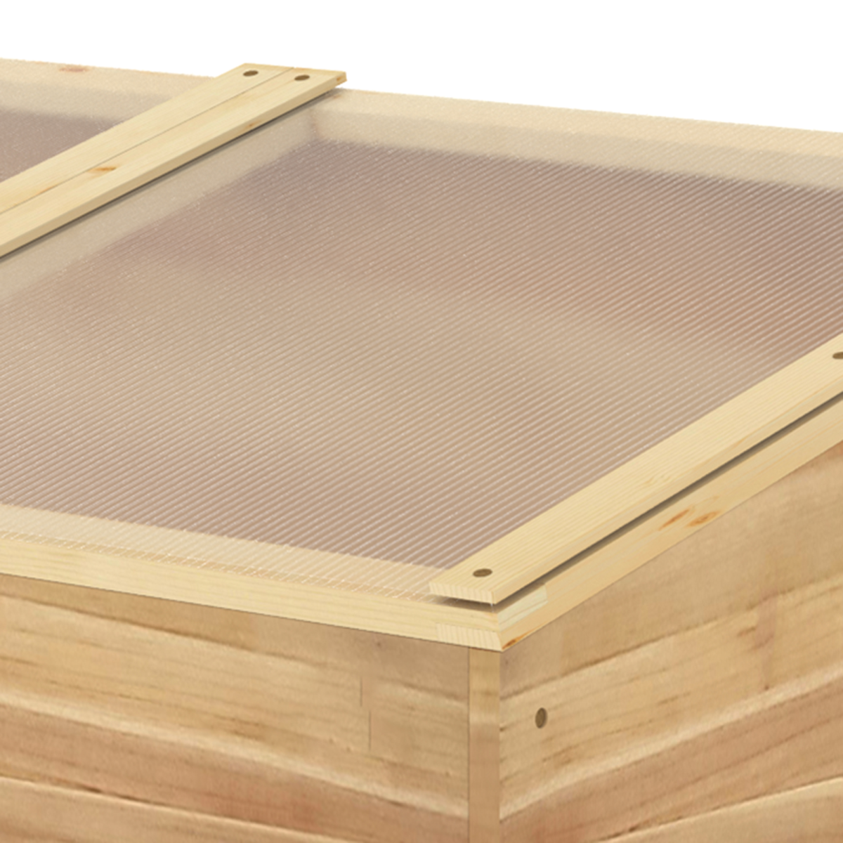Outsunny Wooden Cold Frame Greenhouse with Polycarbonate Panels & Lifting Roof – 100 x 50 x 36cm, Natural